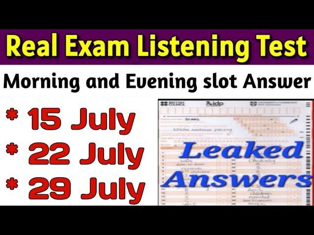 very important Real listening test Leaked | 15 july ielts exam, ielts prediction for 22 July ielts e