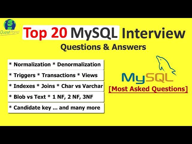 MySQL Interview Questions and Answers | MySQL Interview Preparation | Freshers & Experienced