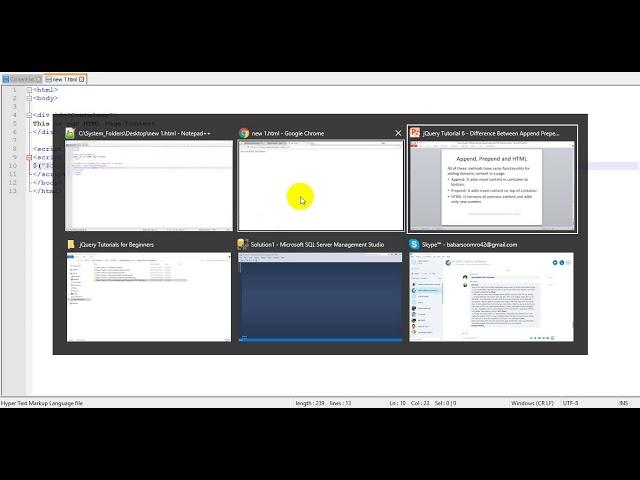 jQuery Tutorial 6 -  Difference Between Append Prepend and HTML Methods in jQuery