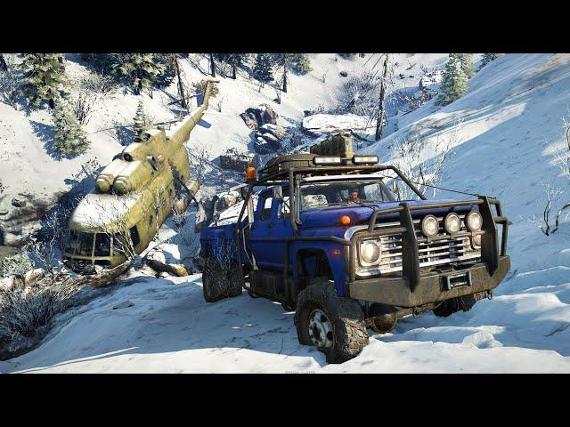 SnowRunner Phase 1 - Ford F750 & A Ruined Helicopter ( Hardest Map Extreme Off-Road )