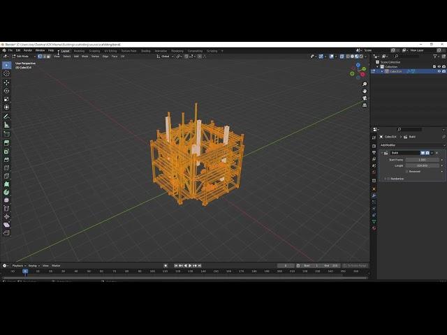 Blender Build / Construction animation with Build Modifier