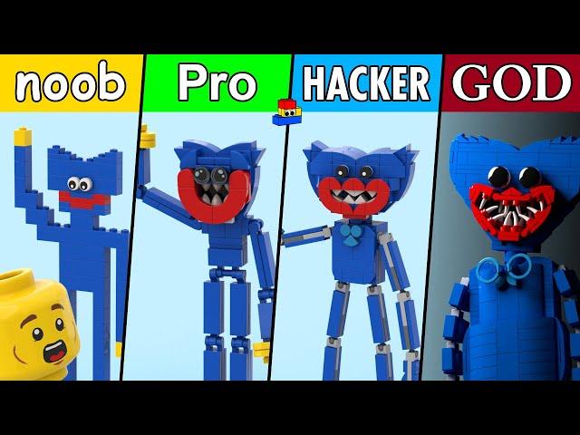 LEGO Huggy Wuggy: Noob, Pro, Hacker, and GOD Builds // Poppy Playtime