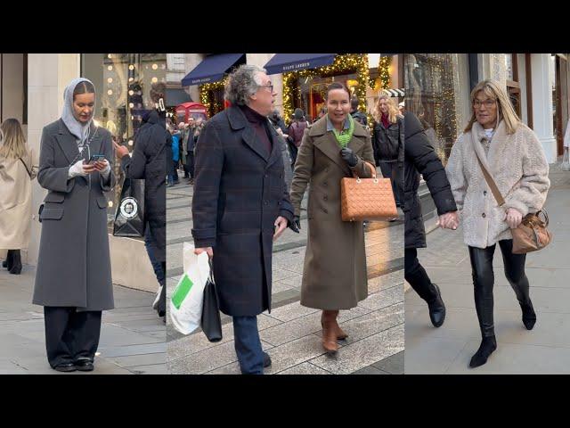 Stylish looks of winter fashion in London. Urban street style.