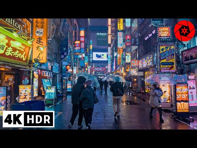 4K HDR Snowy Night in Shinjuku, Tokyo 2025