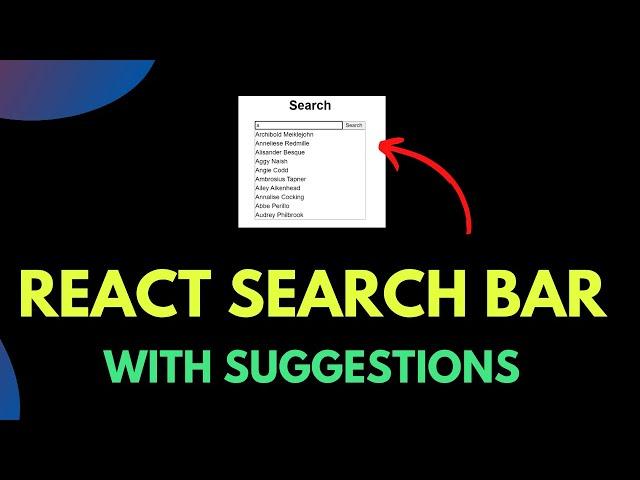 Search Bar with suggestions and filter in react for beginners