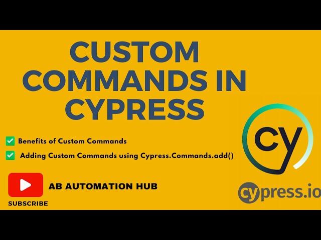 Cypress V13.0 || Custom Commands In Cypress