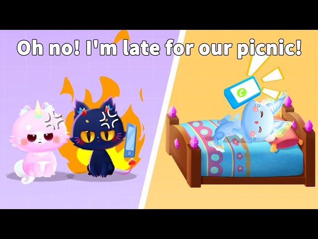 Oh no! I'm late for our picnic! | BabyBus | Panda Games | Pet Care | Baby Pet Cats - Cat Game