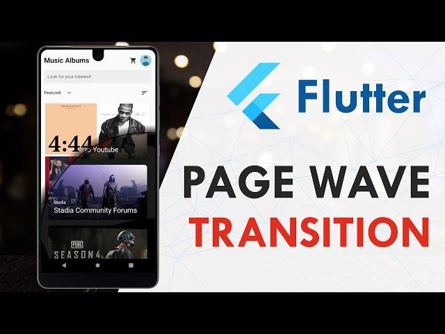 Flutter Fancy Page Wave Transition Animation | Flutter UI Design Tutorial