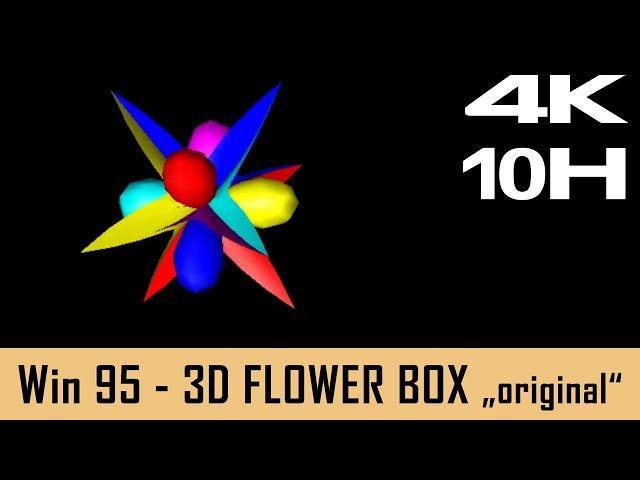 Windows 95 Screensaver - 3D Flower Box - 10 HOURS NO LOOP with easter egg!!! (4K)