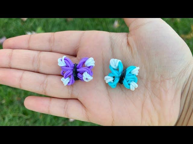 My own design! How to make mini rainbow loom butterfly’s on the hook!