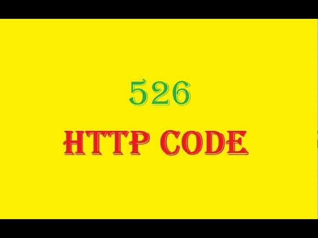 526 Invalid SSL Certificate