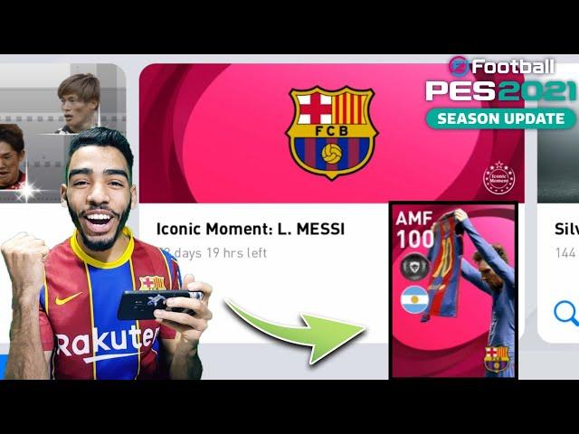 OMG! we got MESSI iconic Moment 100 rated for free Gameplay pes 2021 mobile