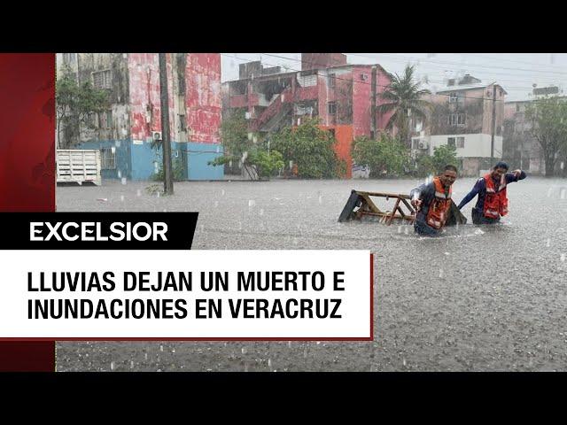 Un muerto y zonas inundadas en Veracruz por intensas lluvias