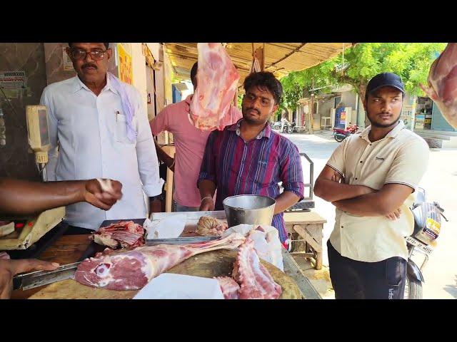 AWESOME MUTTON CUTTING SKILLS//MOUTH WATERING//KIRAN MEAT CUTTING ROYAL MUTTON SHOP KARIMNAGAR