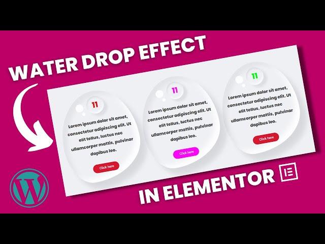 How to create WATER DROP CARDS HOVER EFFECT || ELEMENTOR Pro Tutorial