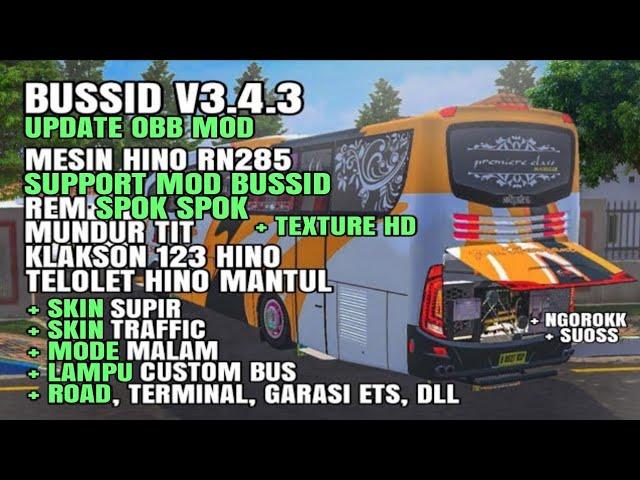 BUSSID V3.4.3 OBB MOD HINO RN285 SUOSS SUPPORT MOD + TRAFFIC INDONESIA, TEXTURE HD DLL