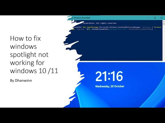 How to fix windows spotlight not working for windows 10 /11