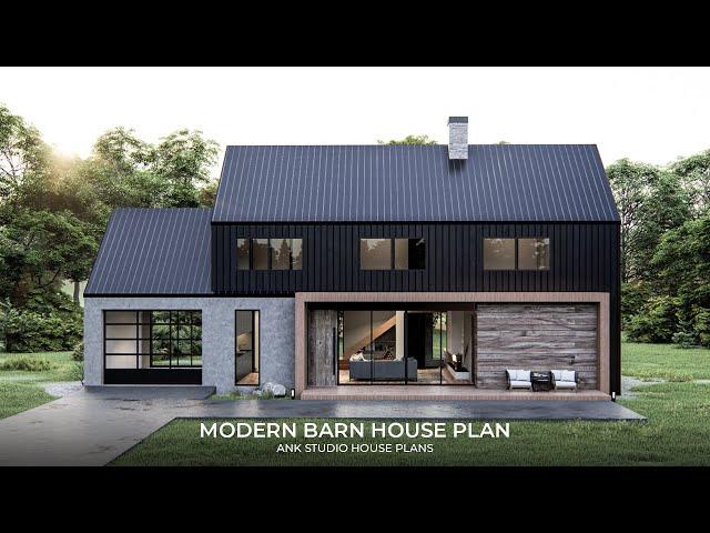 2,200 sq ft Modern Barn House Plan / Barndominium Plan