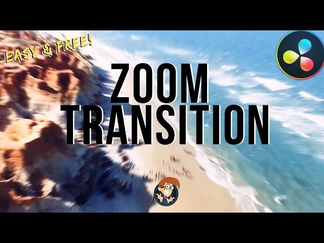 ZOOM TRANSITION! EASY, FREE and without Fusion! Davinci Resolve - 5 Minute Friday #39