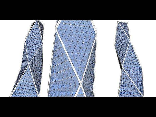 3D modeling geometric tower, with triangle sections, using Sketchup