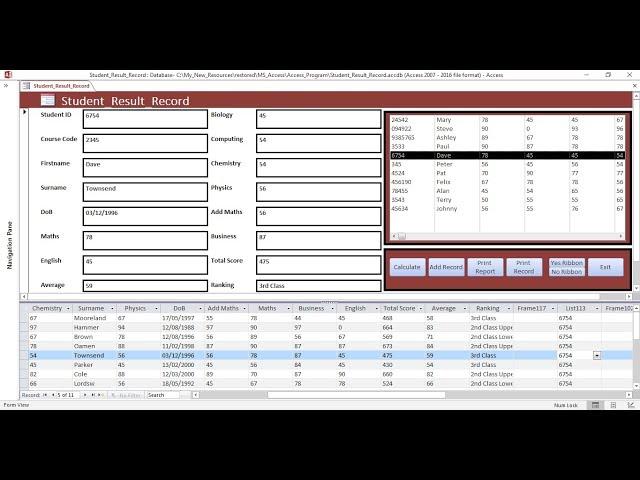 How to Create Student Record Data Entry Form in MS Access - Part 1 of 2