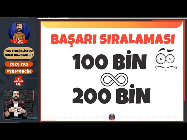 YKS Başarı Sıralaması 100-200 Bin İçin En İyi Meslek ve Sıralama Hesaplaması! #2020yks