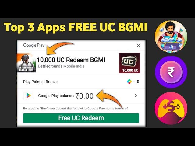 Top 3 Apps Free 10,000 UC Bgmi | Bgmi Free Unlimited UC | Bgmi UC Earning App | Free UC Bgmi