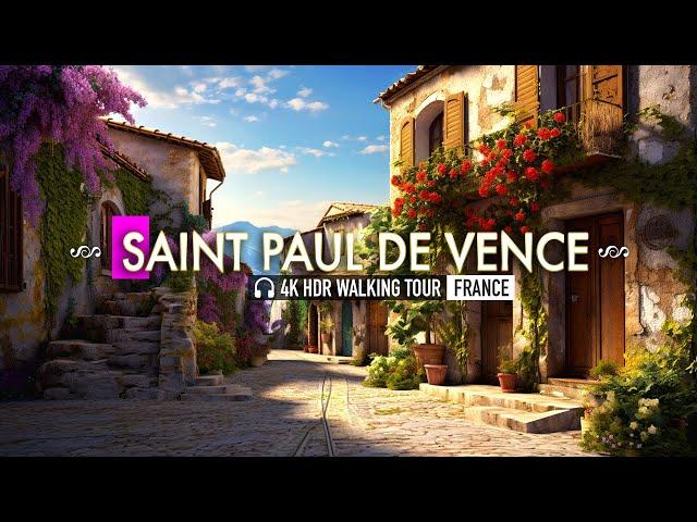 Discovering Saint-Paul-de-Vence in 4k HDR | France's Idyllic Village | European Walking Tours | 2023