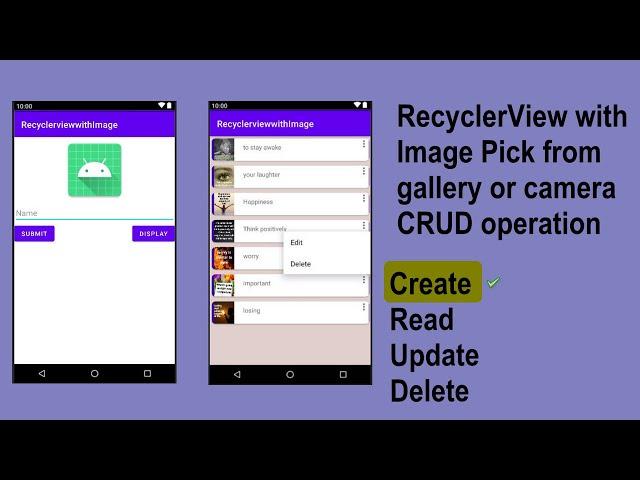 Android Studio CRUD | #1 | Insert Data In SQLite Database | RecyclerView CRUD with image