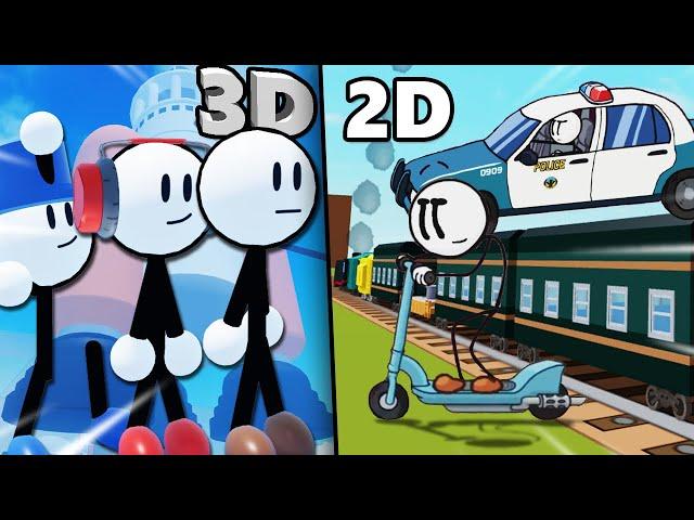 ROBLOX HENRY STICKMIN RP 3D STICKMIN VS 2D STICKMIN!!