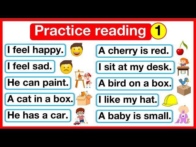 Practice reading sentences 1  | Reading lesson | Kids & beginners | Learn with examples