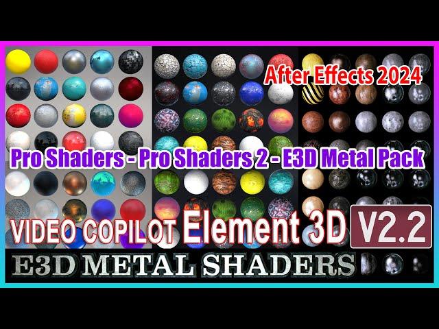 After Effects 2024 _ Element 3D _ Pro Shaders Pack installation and Review