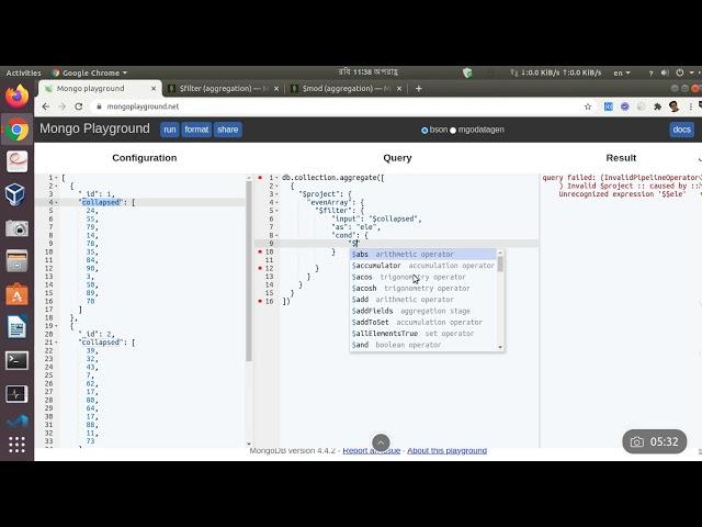 $filter aggregate with mongodb array field