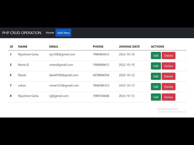 PHP CRUD Operation| Create, Read, Update, Delete.