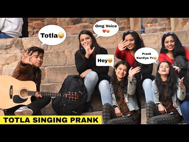 Totla(तोतला) Singing Prank With Twist | Shocking Cute Girls Reactions In Public | Jhopdi K