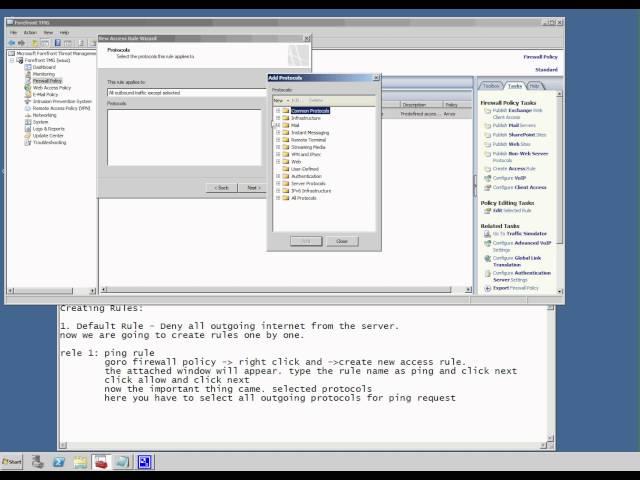 How to Create Ping Rules in TMG 2010