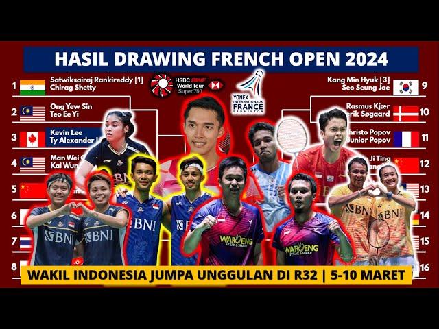 Hasil Drawing French Open 2024: Indonesia kirimkan 13 Wakil di Yonex French Open | 5 – 10 Maret 2024