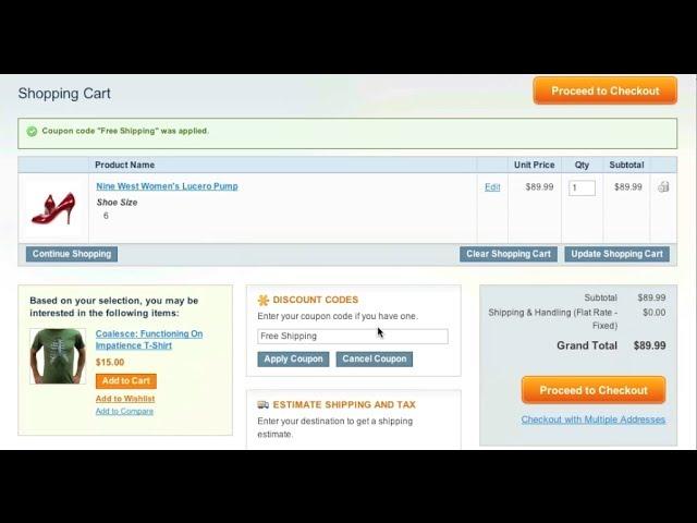 Free Shipping Promotions or Coupons in Magento