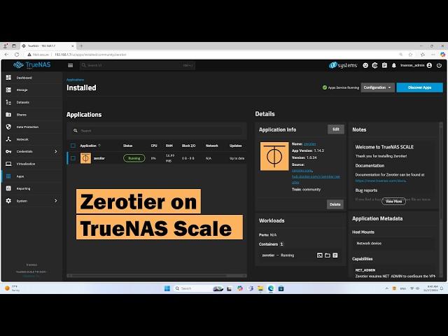 How to remote access TrueNAS Scale with Zerotier VPN