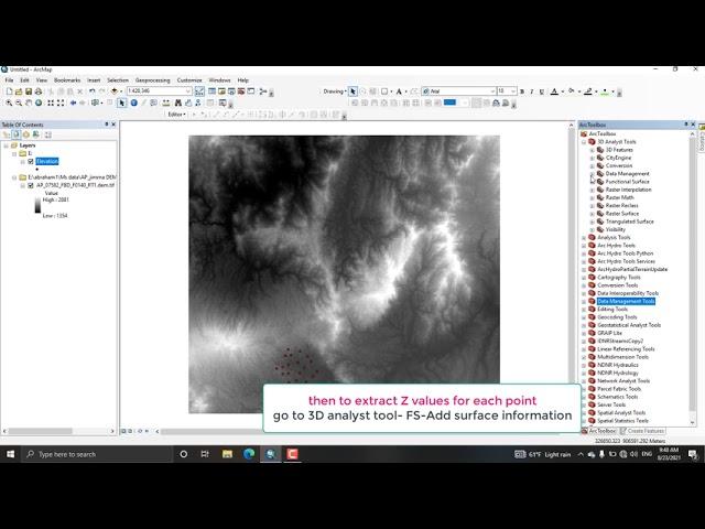 extract X,Y and Z value of points from DEM in ArcMap