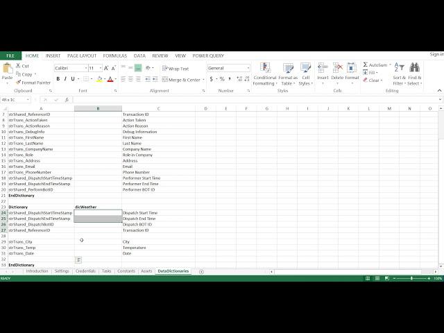 Dynamically Build Dictionary from Excel File in UiPath