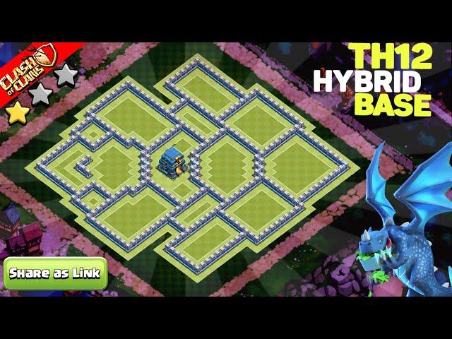 NEW BEST! Town Hall 12 Hybrid Base with Link 2024 | TH12 BASE link  Clash of Clans #1285