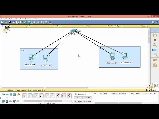 How to configure VLAN configuration in Packet Tracer