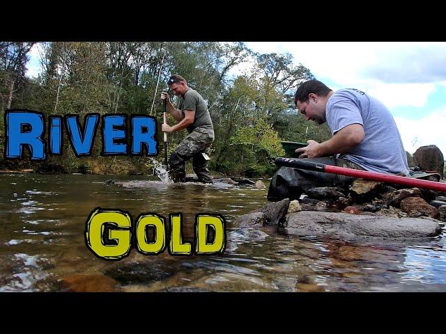 Carolina Motherlode - River Rock and Wire Gold panning w/Garrett Super Sluice KAYAK PROSPECTING