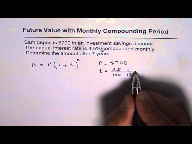 Future Value with Monthly Compounding Period