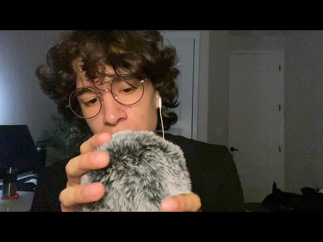 ASMR Fluffy Mic Scratching, Soft Blowing & Whispers 