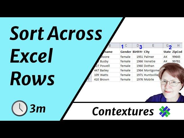 Sort Data in Excel Rows