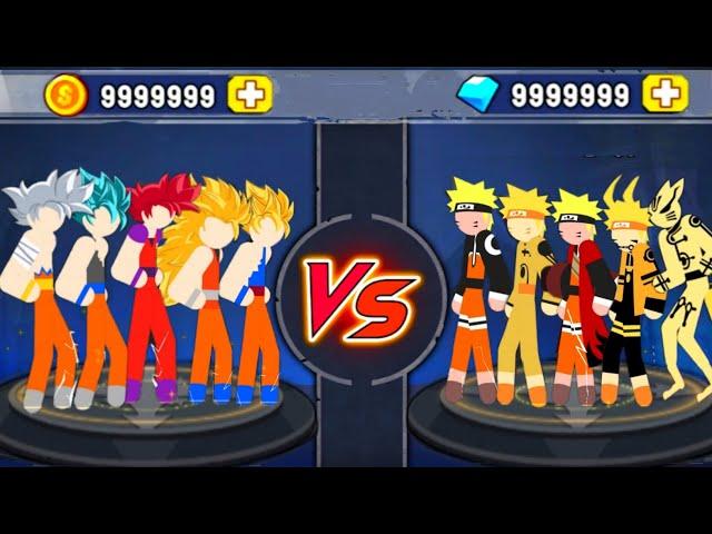 Stickman Warriors - Goku All Forms vs Naruto All Forms @Play-Xtreme