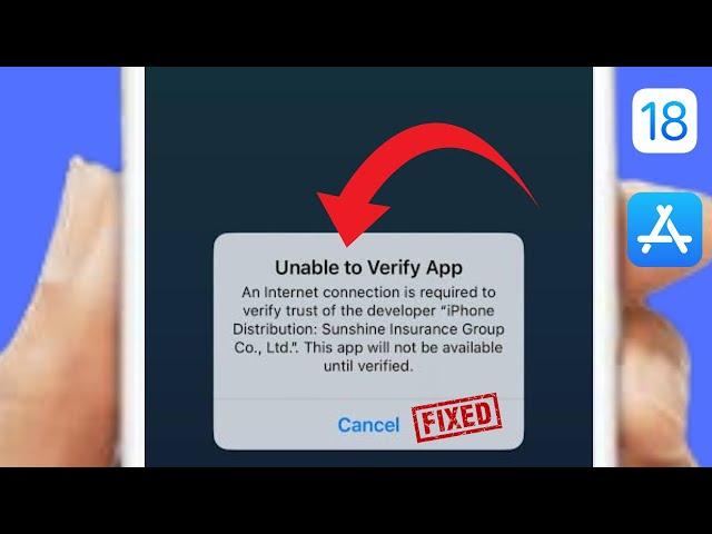 Fixed : Unable to verify app an internet connection is required iOS 18 Scarlet