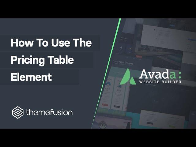 How To Use The Pricing Table Element
